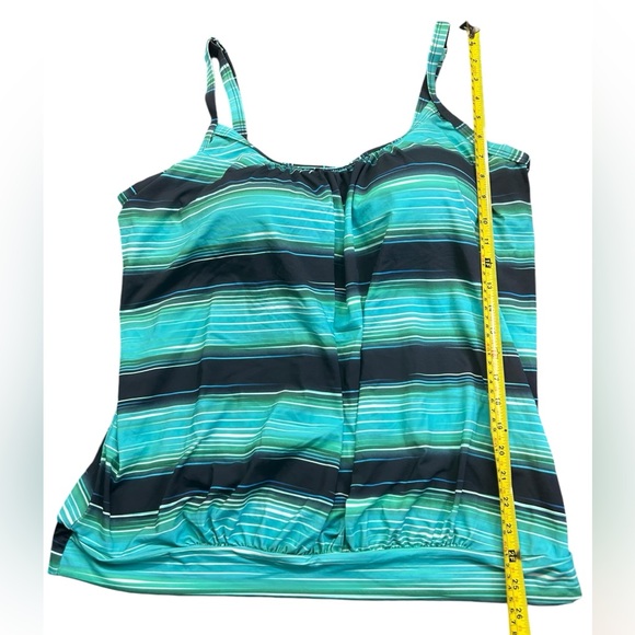 HOLIPICK womens modest plus size 20W banked scoop neck tankini swim top NWT - Picture 2 of 4